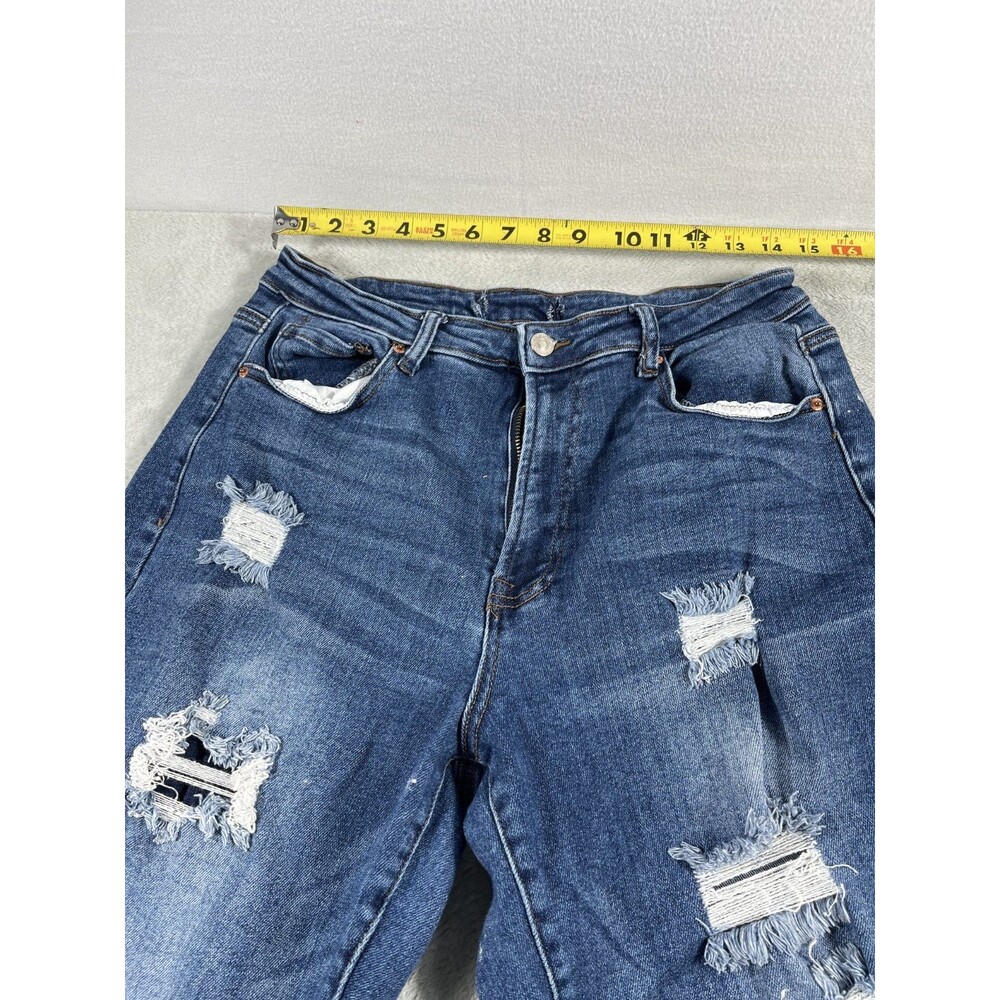 Wax Jeans Womens 13/31 Distressed Stretch Jeans Midrise 28x27 - Picture 10 of 13